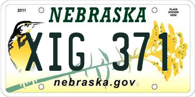 NE license plate XIG371