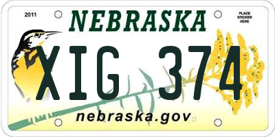 NE license plate XIG374