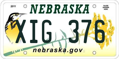 NE license plate XIG376