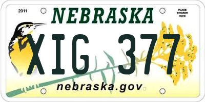 NE license plate XIG377