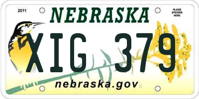 NE license plate XIG379