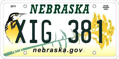 NE license plate XIG381