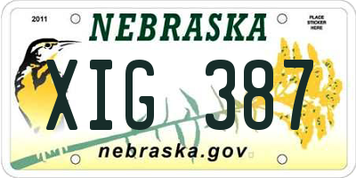 NE license plate XIG387