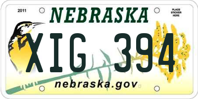 NE license plate XIG394