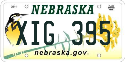 NE license plate XIG395