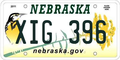 NE license plate XIG396