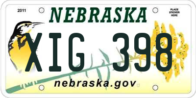 NE license plate XIG398
