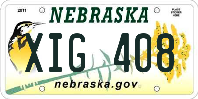 NE license plate XIG408
