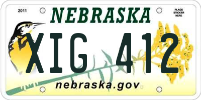 NE license plate XIG412