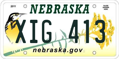 NE license plate XIG413