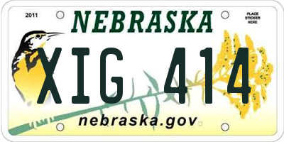 NE license plate XIG414