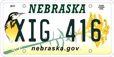 NE license plate XIG416