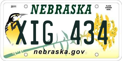 NE license plate XIG434