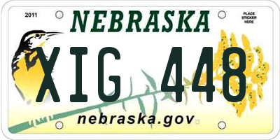 NE license plate XIG448