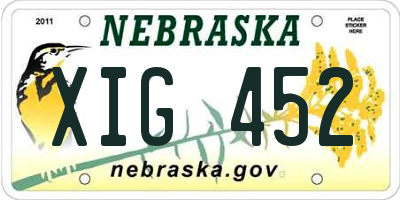 NE license plate XIG452