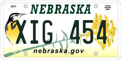 NE license plate XIG454
