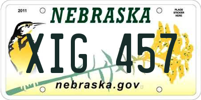NE license plate XIG457