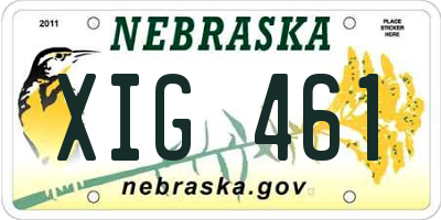 NE license plate XIG461