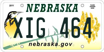NE license plate XIG464