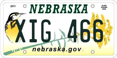 NE license plate XIG466