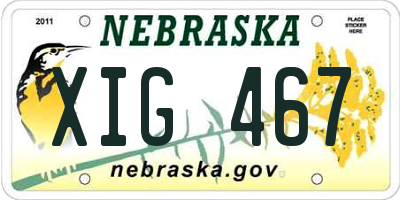 NE license plate XIG467