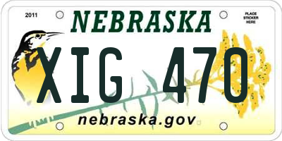 NE license plate XIG470