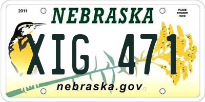 NE license plate XIG471