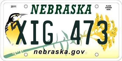 NE license plate XIG473