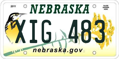NE license plate XIG483