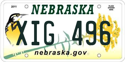 NE license plate XIG496