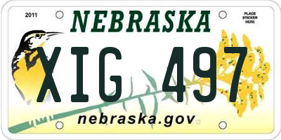 NE license plate XIG497