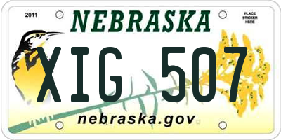 NE license plate XIG507