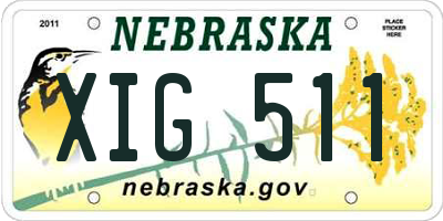 NE license plate XIG511