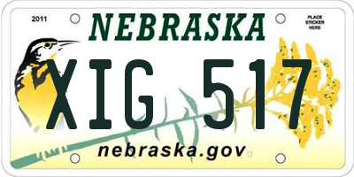 NE license plate XIG517