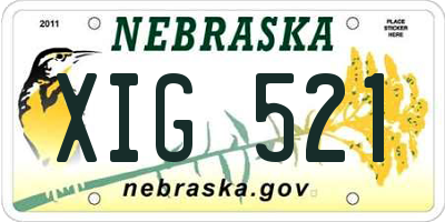 NE license plate XIG521