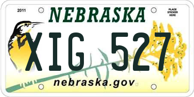 NE license plate XIG527