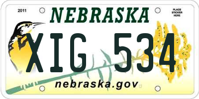NE license plate XIG534