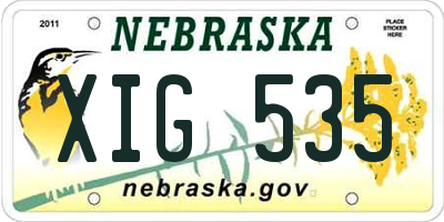 NE license plate XIG535