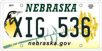 NE license plate XIG536