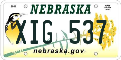 NE license plate XIG537