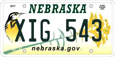 NE license plate XIG543