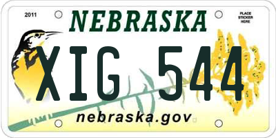NE license plate XIG544