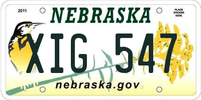 NE license plate XIG547