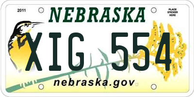 NE license plate XIG554