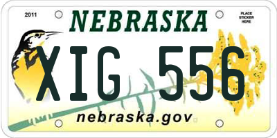 NE license plate XIG556