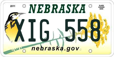 NE license plate XIG558