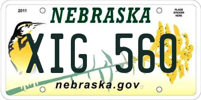 NE license plate XIG560