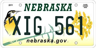 NE license plate XIG561
