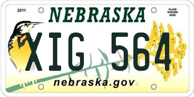 NE license plate XIG564