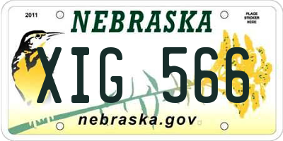 NE license plate XIG566